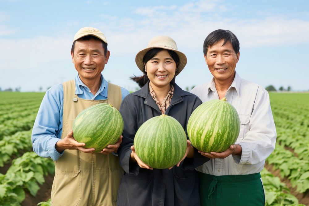 Melon outdoors portrait farmer. AI generated Image by rawpixel.