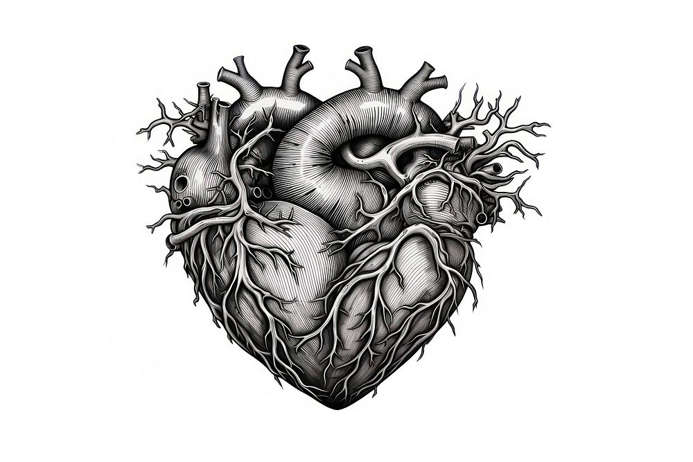 Heart sketch drawing antioxidant. AI generated Image by rawpixel.