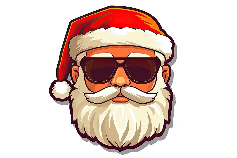 Cool hipster santa claus sunglasses christmas portrait. AI generated Image by rawpixel.
