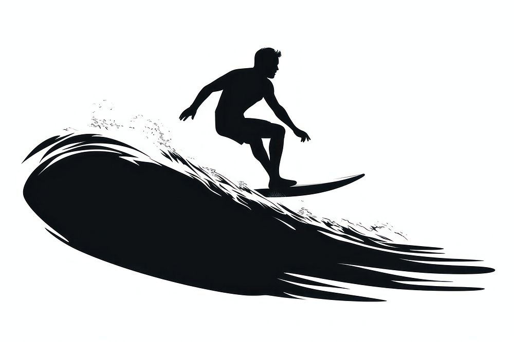 Silhouette surfboard surfing sports. AI generated Image by rawpixel.