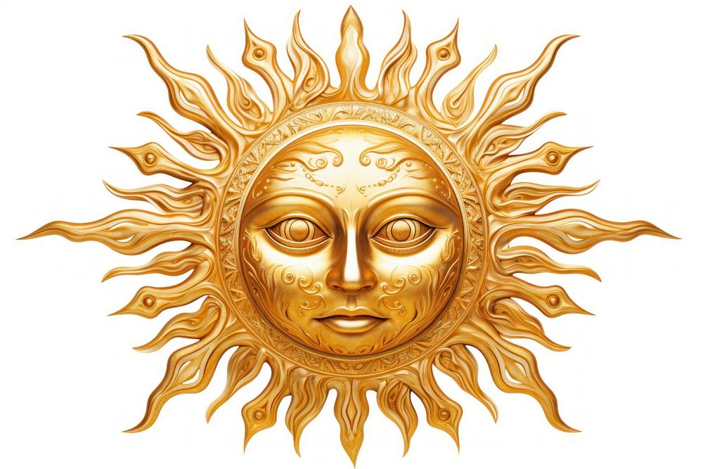 The Sun gold sun white background. AI generated Image by rawpixel.