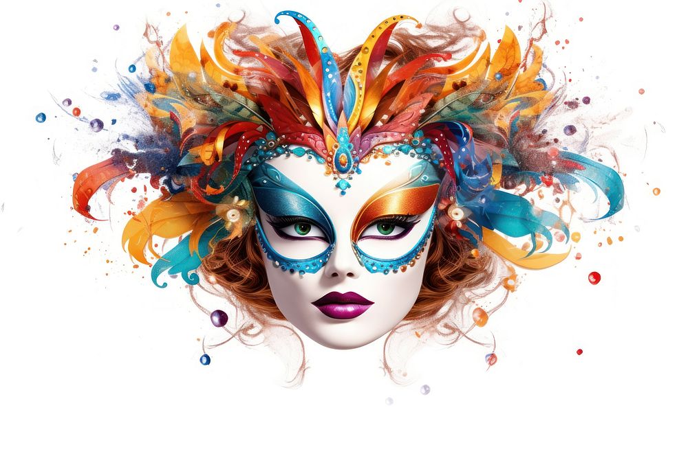 Mardi Gras Carnival Mask Party Woman Head carnival adult woman. AI generated Image by rawpixel.