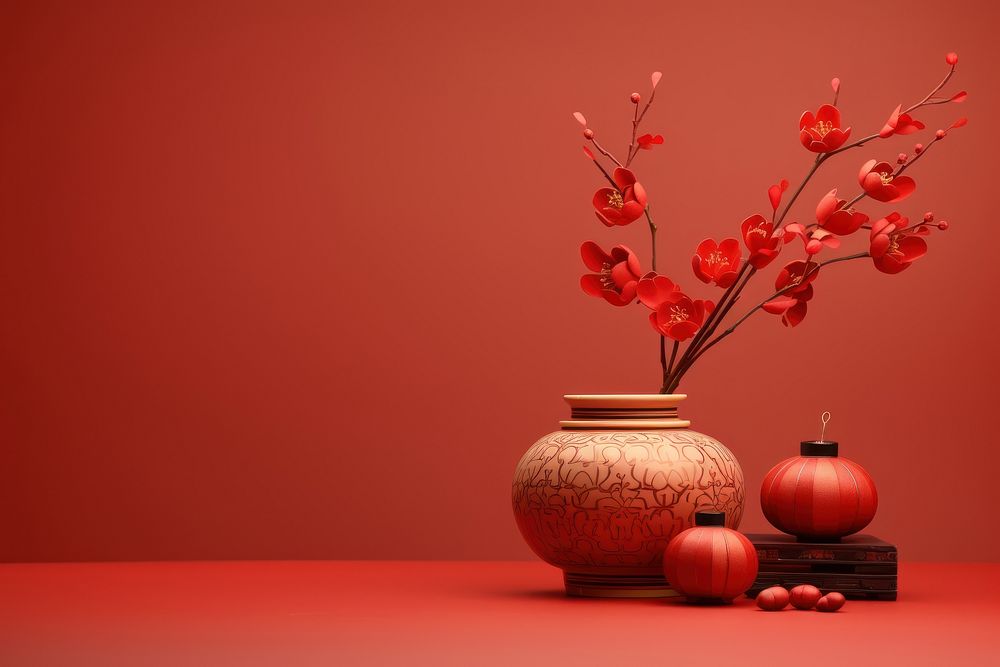 Chinese new year decoration craft plant. AI generated Image by rawpixel.