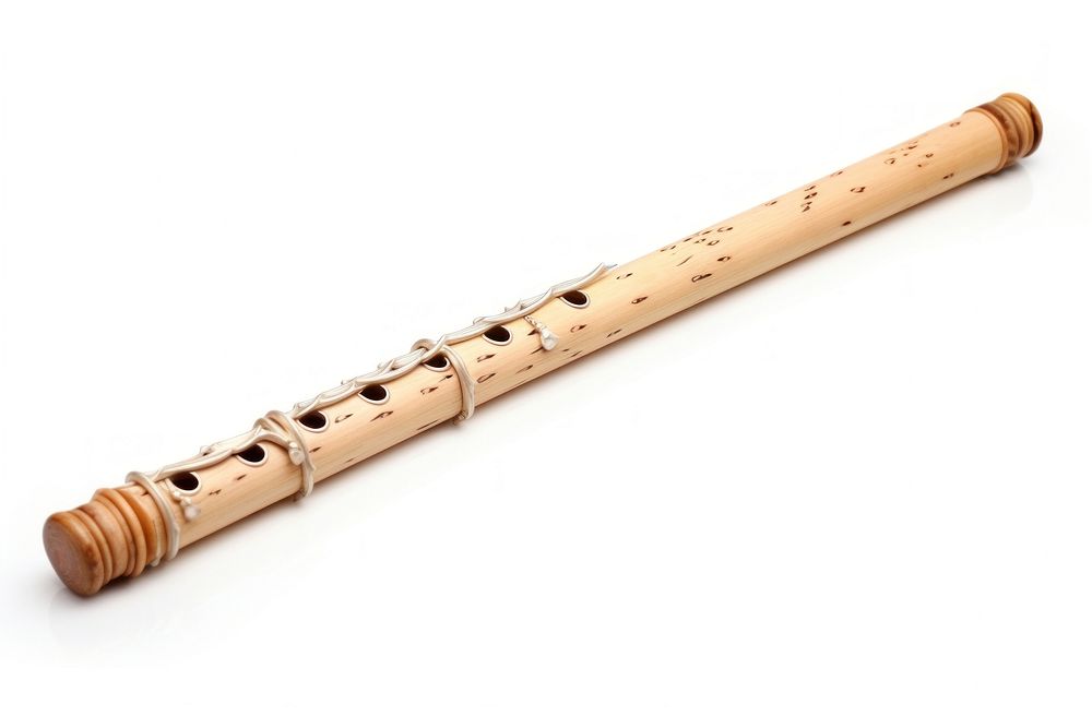 Flute music wood white background. AI generated Image by rawpixel.