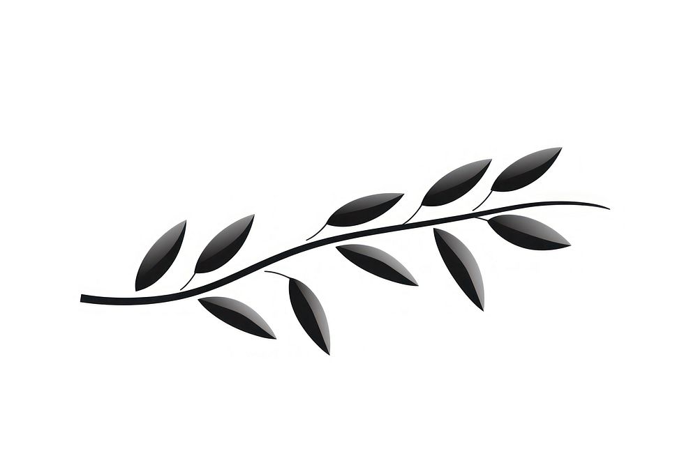 Olive branch plant line leaf. AI generated Image by rawpixel.