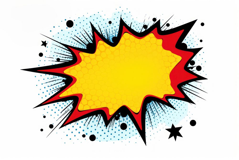 Omg cartoon comic book sound blast pattern white background splattered. AI generated Image by rawpixel.
