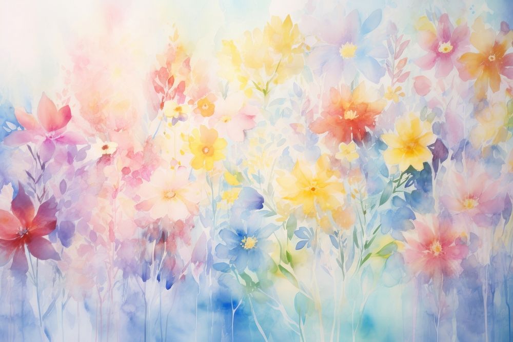 Colorful flowers pattern painting backgrounds abstract. AI generated Image by rawpixel.