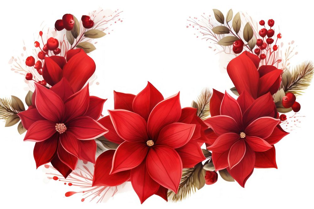 Petal christmas flower plant. AI generated Image by rawpixel.