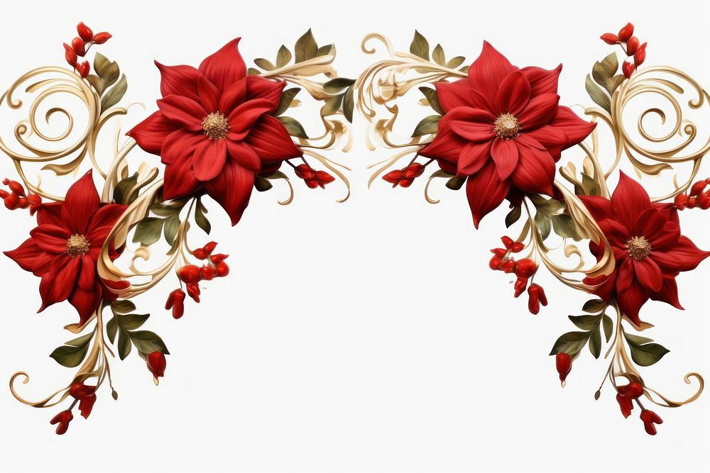 Christmas pattern flower plant. AI generated Image by rawpixel.