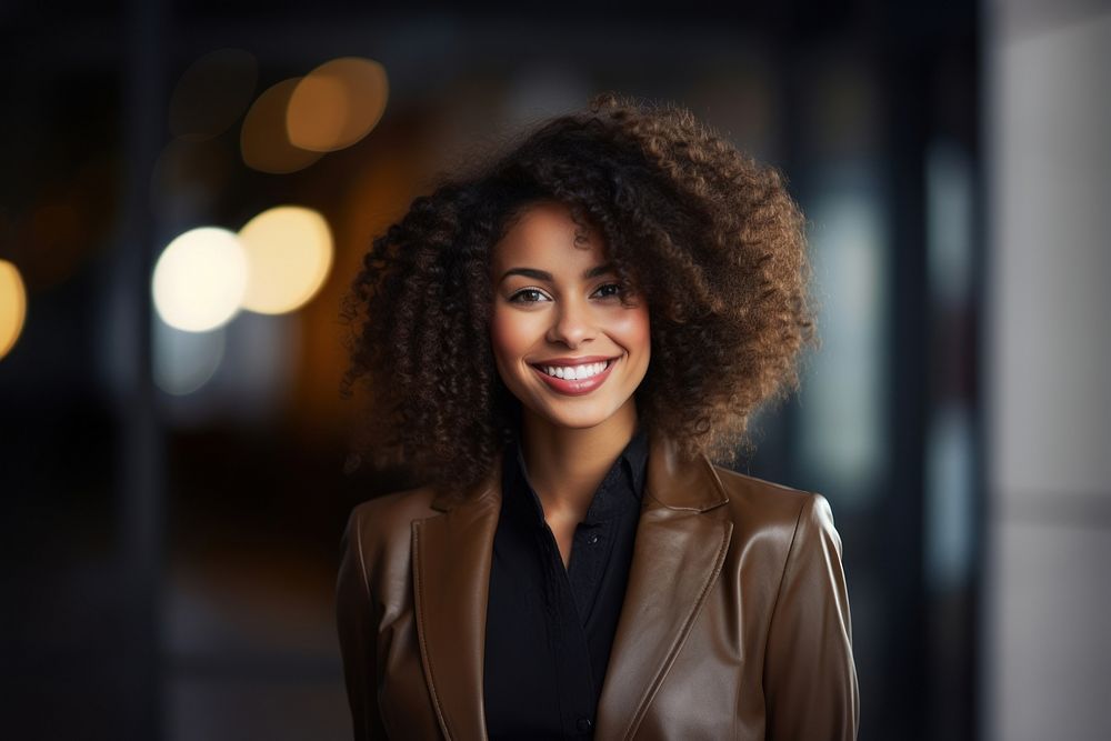 African ethnicity businesswoman smiling adult smile. AI generated Image by rawpixel.