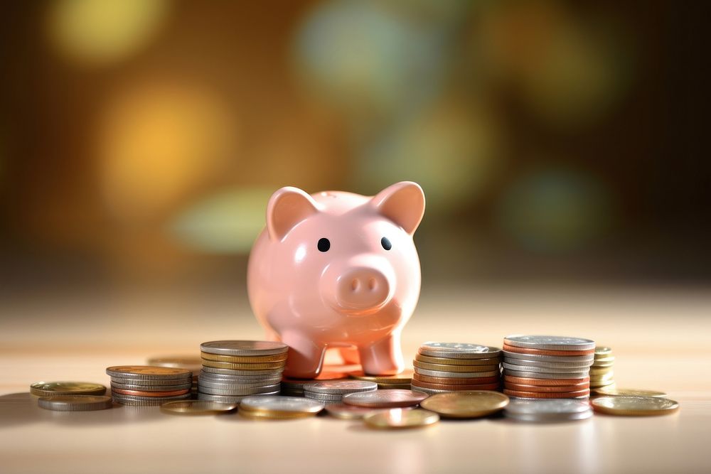 Piggy Bank coin money pig. AI generated Image by rawpixel.