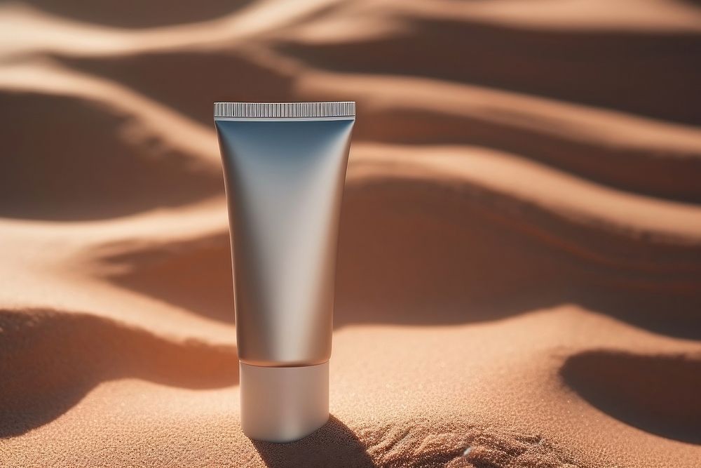 Skincare tube cosmetics sunscreen outdoors. AI generated Image by rawpixel.