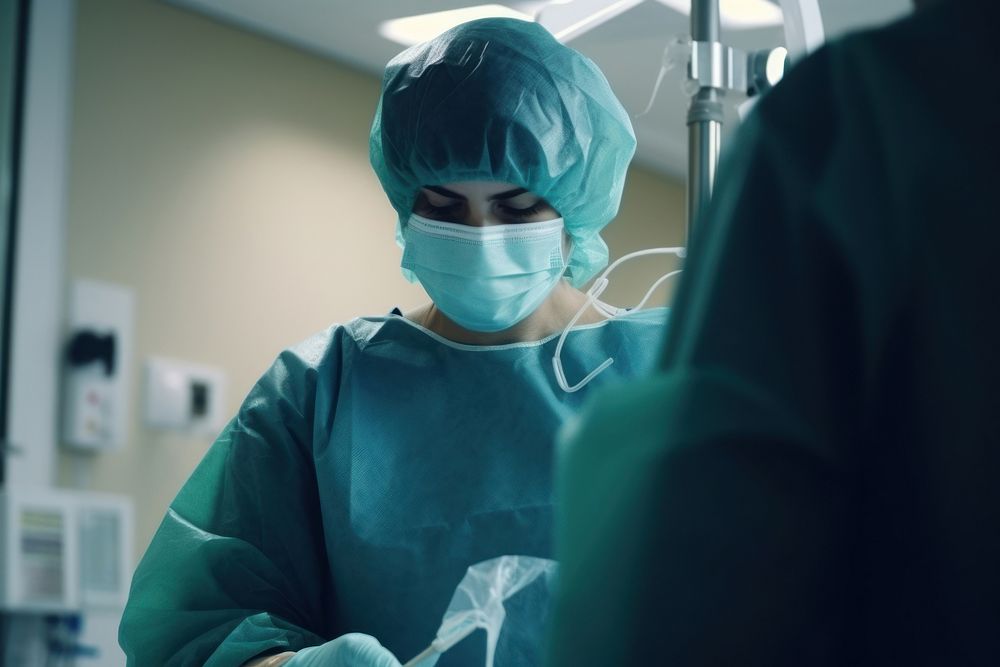 Nurse wearing surgical hospital surgeon working. AI generated Image by rawpixel.