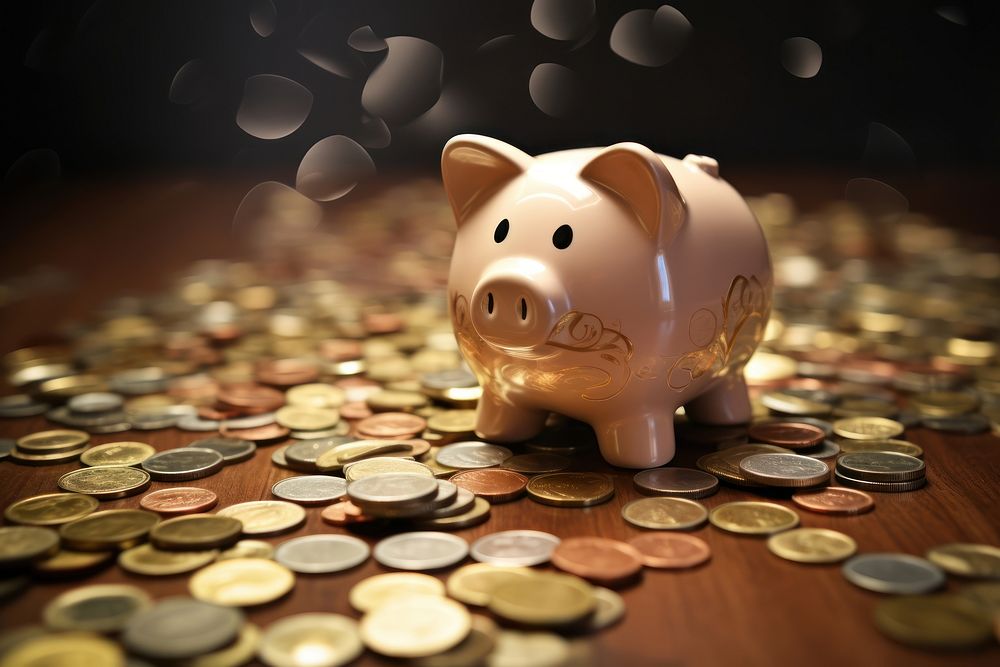 Piggy Bank coin pig money. AI generated Image by rawpixel.