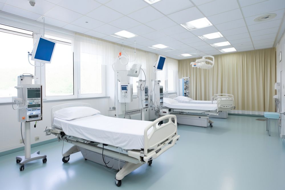 Hospital anesthesiology architecture furniture recovery. AI generated Image by rawpixel.