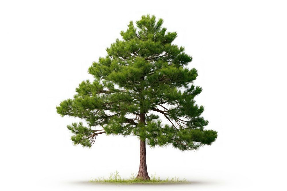 Pitch pine tree plant white background tranquility. AI generated Image by rawpixel.
