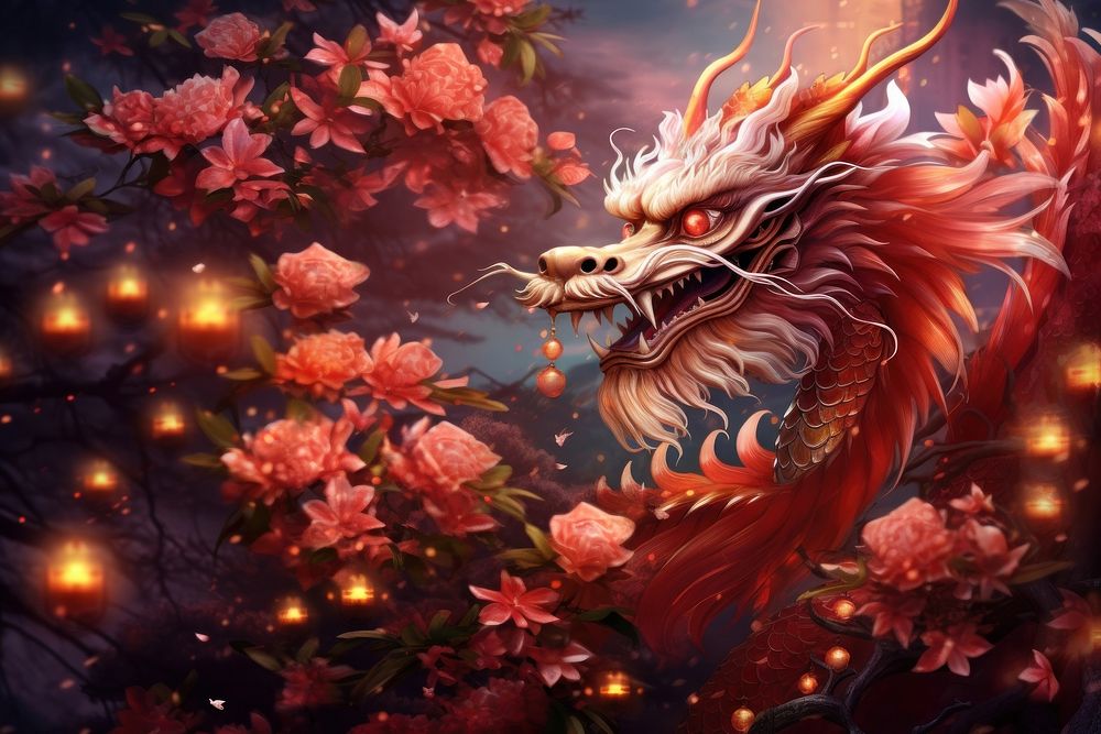 Dragon chinese new year representation creativity outdoors. AI generated Image by rawpixel.