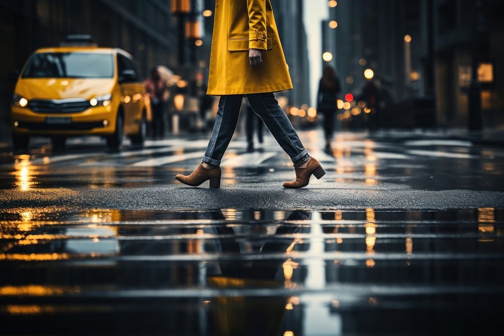 City pedestrian footwear crossing. AI generated Image by rawpixel.