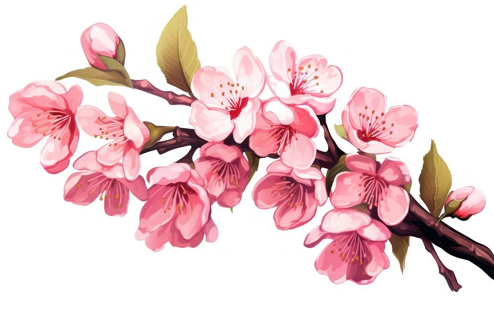Pink cherry blossom flower plant inflorescence. AI generated Image by rawpixel.