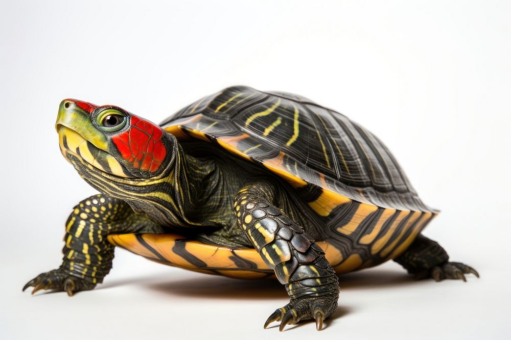 Red-eared slider reptile animal turtle. AI generated Image by rawpixel.