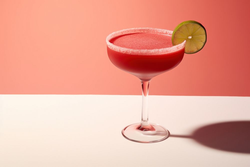 Red margarita cocktail drink fruit. AI generated Image by rawpixel.