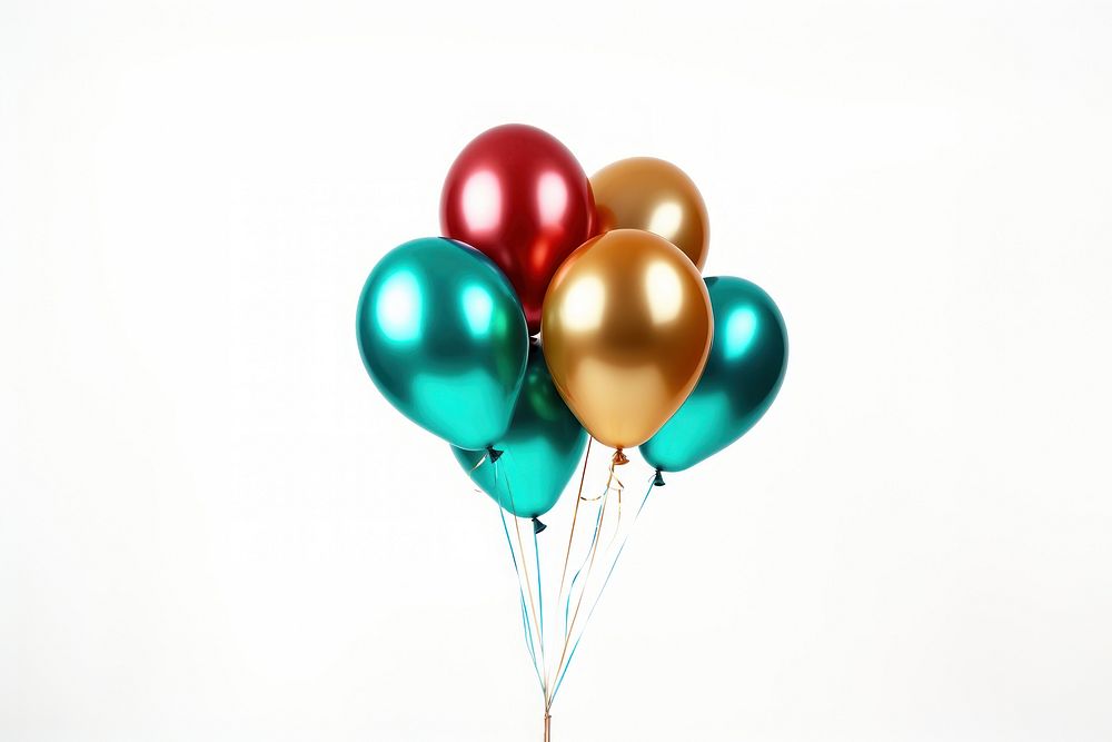 New year balloon party white background. AI generated Image by rawpixel.