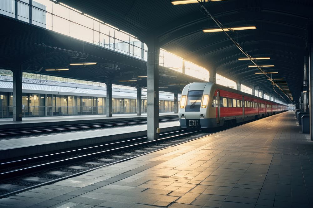 Transportation train station railway. AI generated Image by rawpixel.