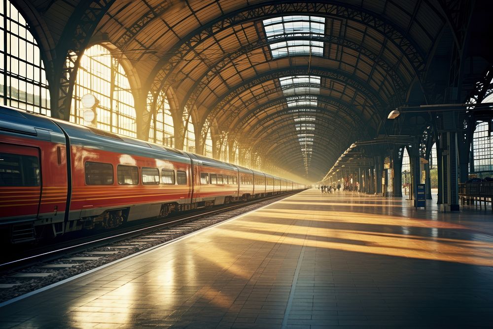 Transportation train terminal railway. AI generated Image by rawpixel.