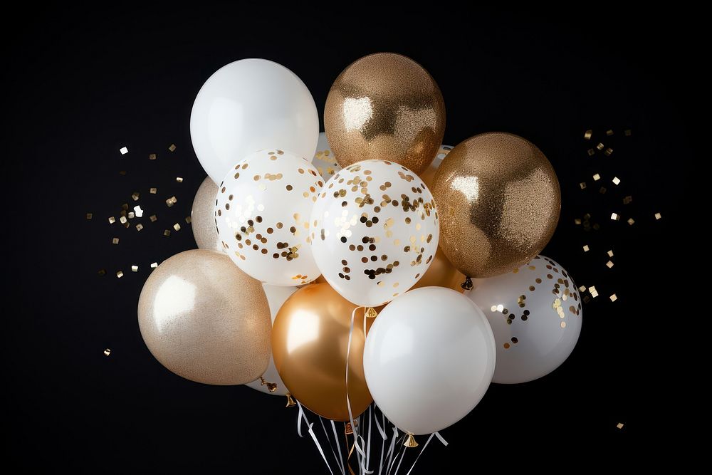 New year balloon party white. AI generated Image by rawpixel.