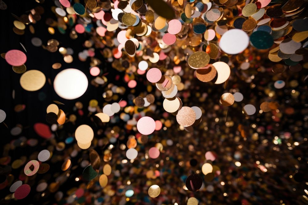 New year confetti lighting night. AI generated Image by rawpixel.