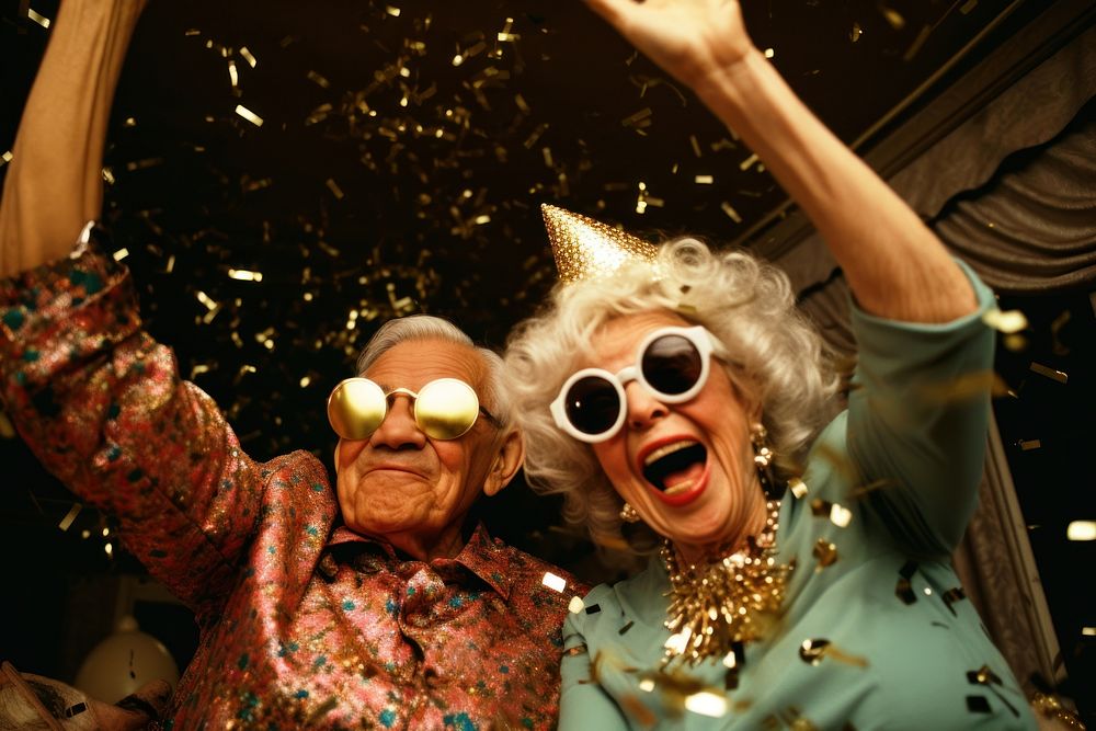 New year celebration sunglasses laughing. AI generated Image by rawpixel.