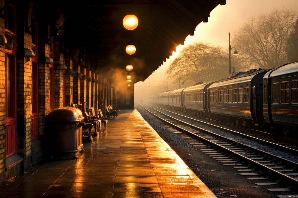 Transportation train outdoors railway. AI generated Image by rawpixel.