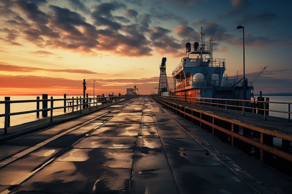 Transportation pier watercraft outdoors. AI generated Image by rawpixel.