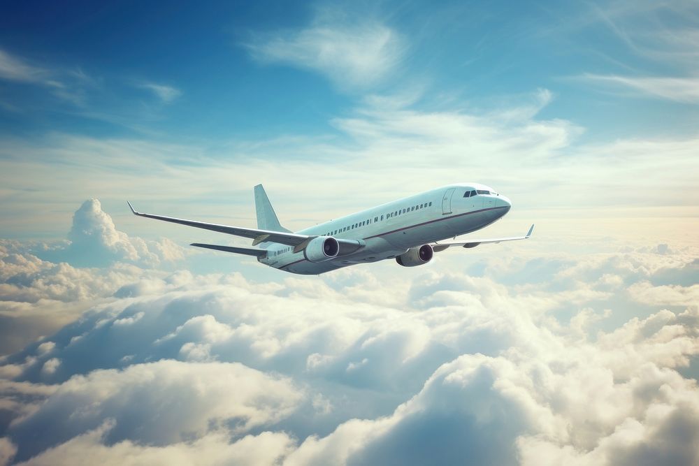 Transportation airplane aircraft airliner. AI generated Image by rawpixel.
