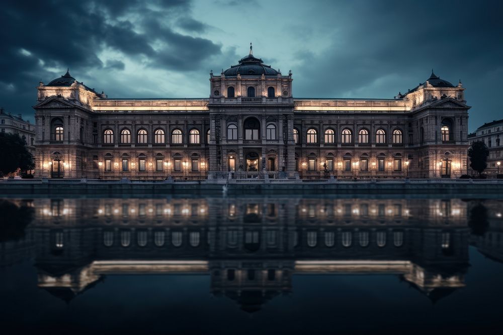 Palace landmark city architecture. AI generated Image by rawpixel.