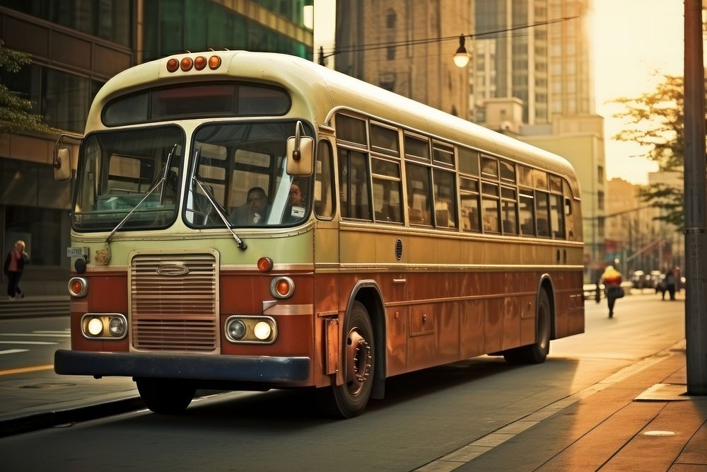 Transportation bus vehicle day. AI generated Image by rawpixel.