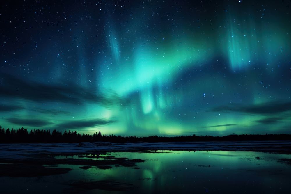 Sky outdoors nature aurora. AI generated Image by rawpixel.