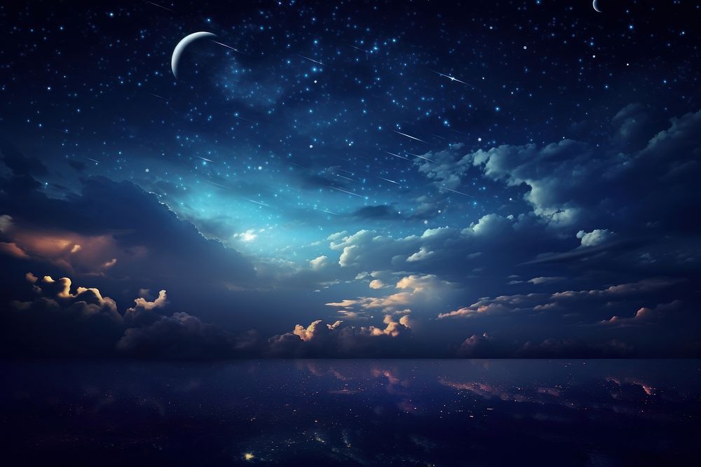 Sky night moon landscape. AI generated Image by rawpixel.