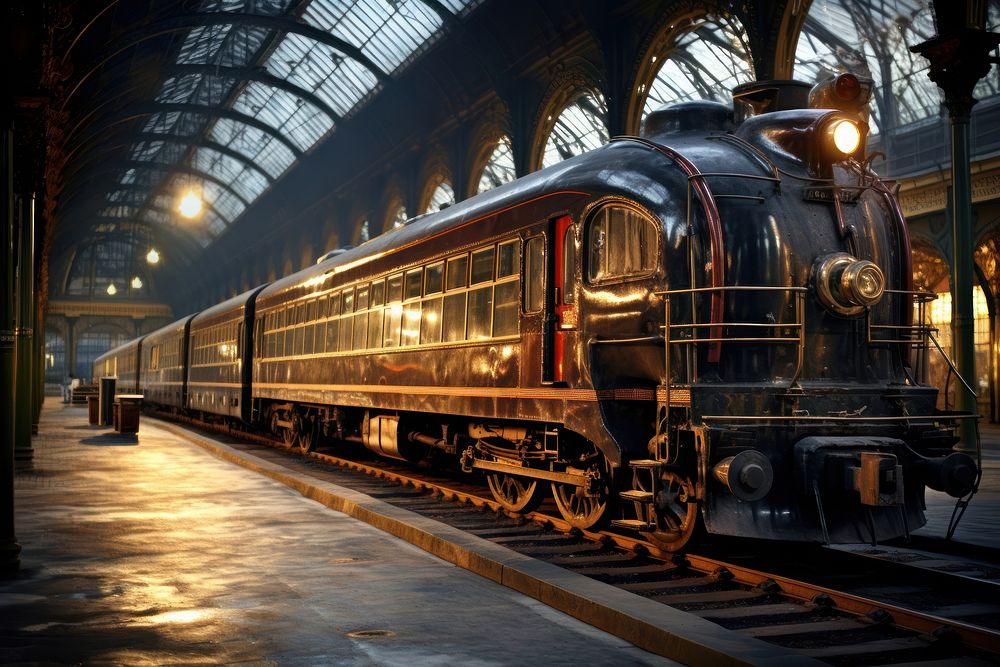 Transportation train locomotive vehicle. AI generated Image by rawpixel.
