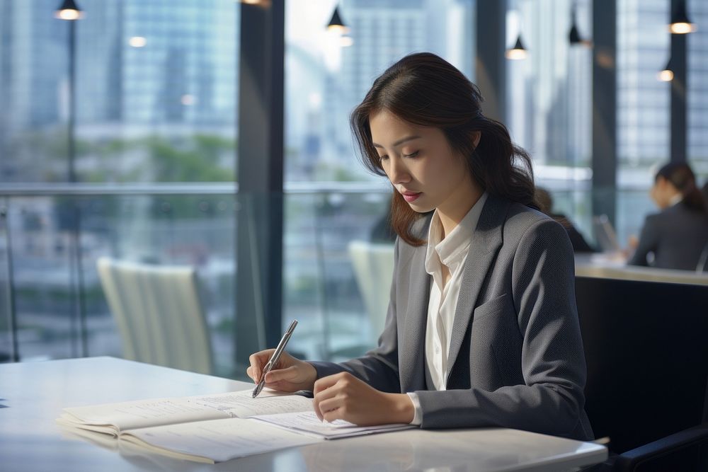 Japanese businesswoman working office adult. AI generated Image by rawpixel.