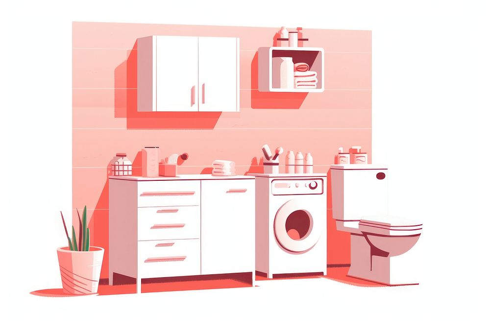 Bathroom furniture appliance laundry dryer. AI generated Image by rawpixel.