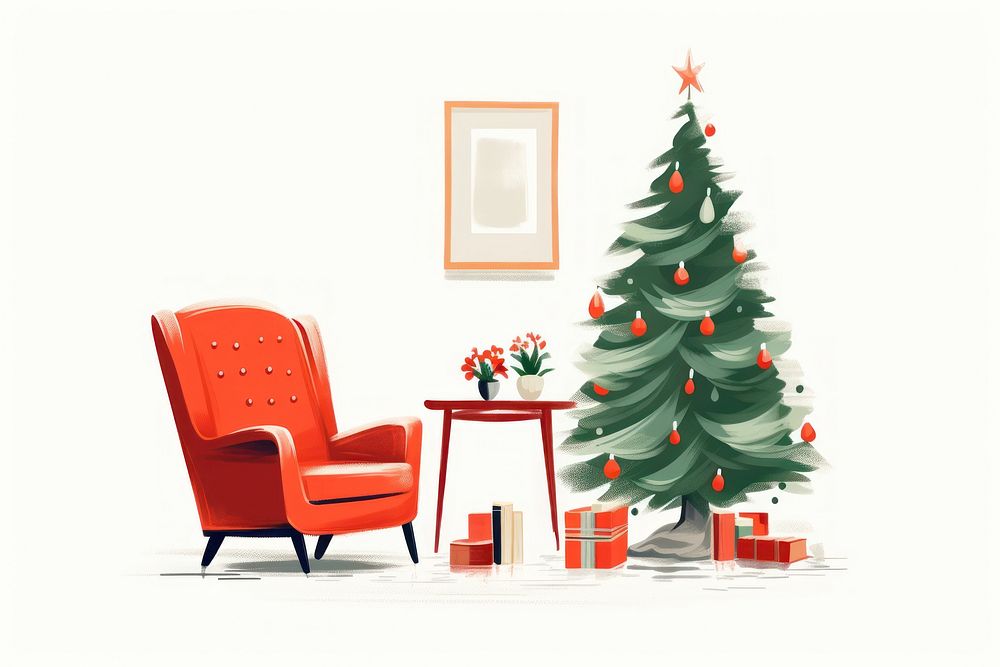 Christmas furniture christmas chair plant. AI generated Image by rawpixel.