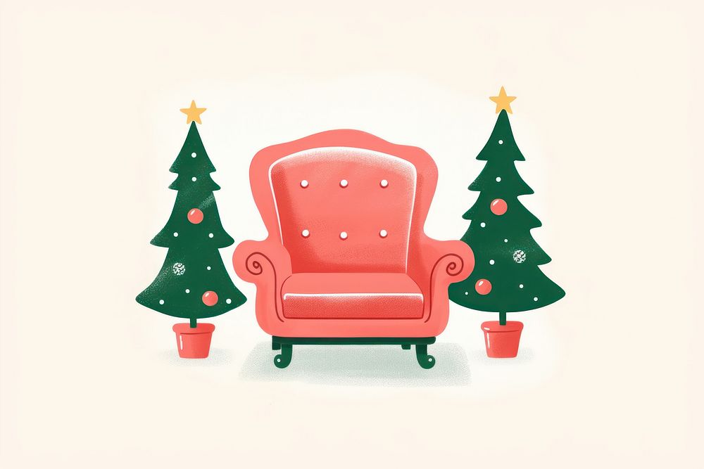 Christmas furniture christmas armchair comfortable. AI generated Image by rawpixel.