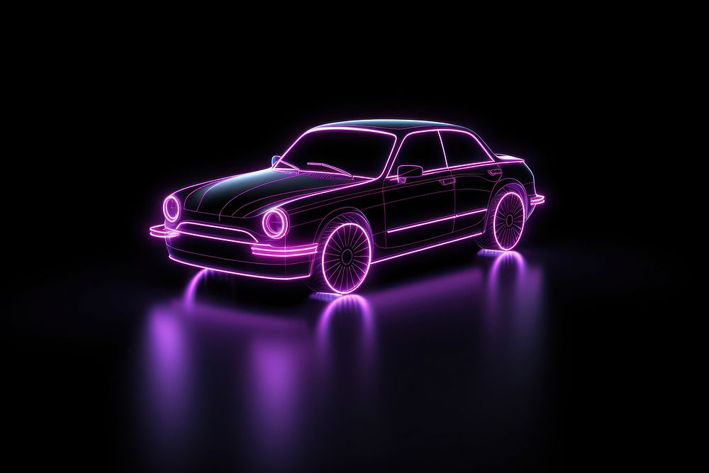 Car light neon vehicle. 