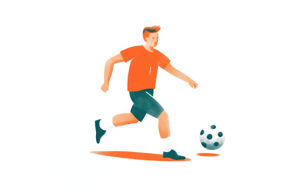 Man playing football kicking sports determination. AI generated Image by rawpixel.