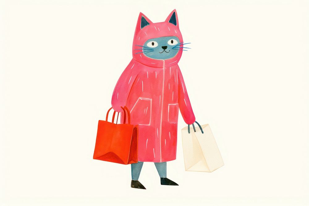 Cat shopping handbag representation consumerism. AI generated Image by rawpixel.