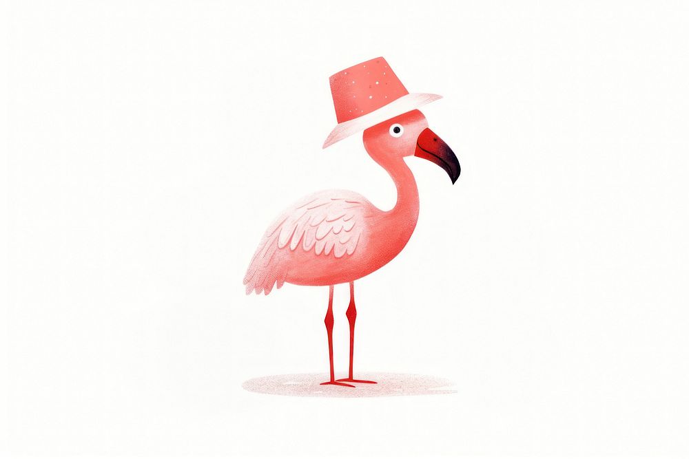 Flamingo wearing Santa hat flamingo animal bird. AI generated Image by rawpixel.