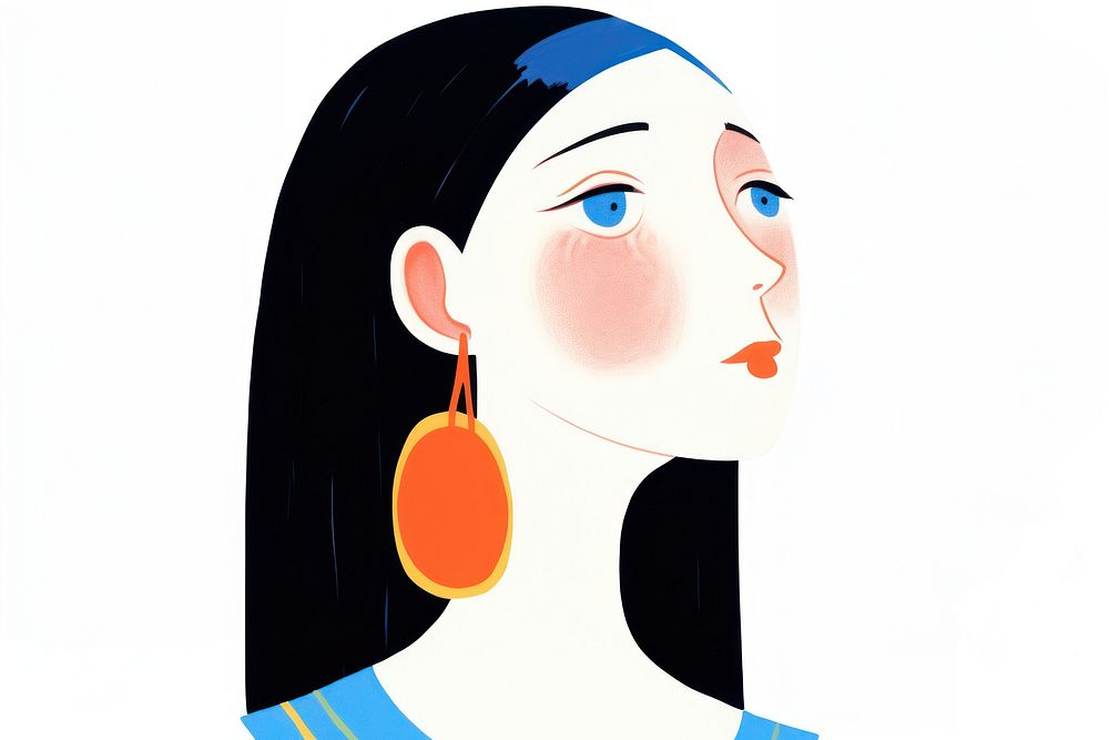 Woman wearing earings earring jewelry art. AI generated Image by rawpixel.