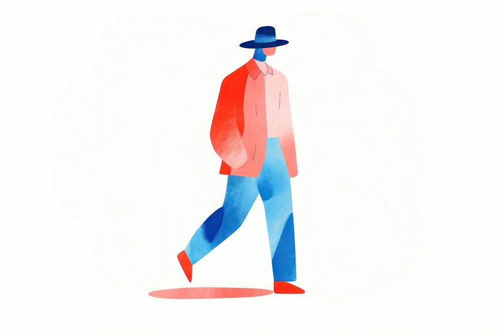 Walking adult hat man. AI generated Image by rawpixel.