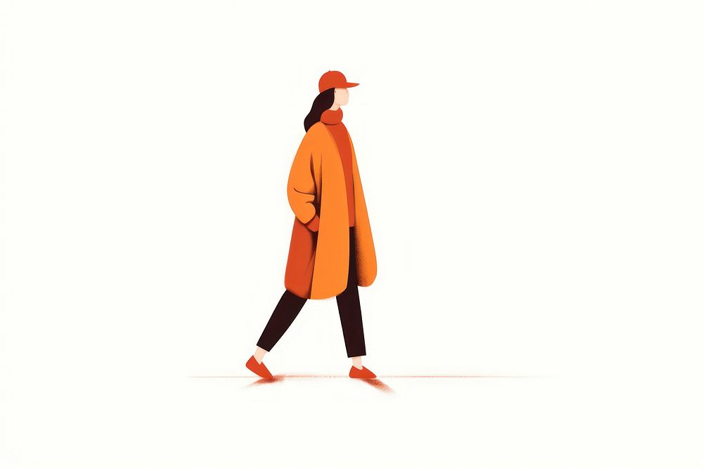 Walking adult woman white background. AI generated Image by rawpixel.